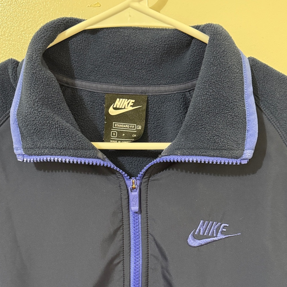 Nike Dark Blue Fleece Jacket with Purple Accents